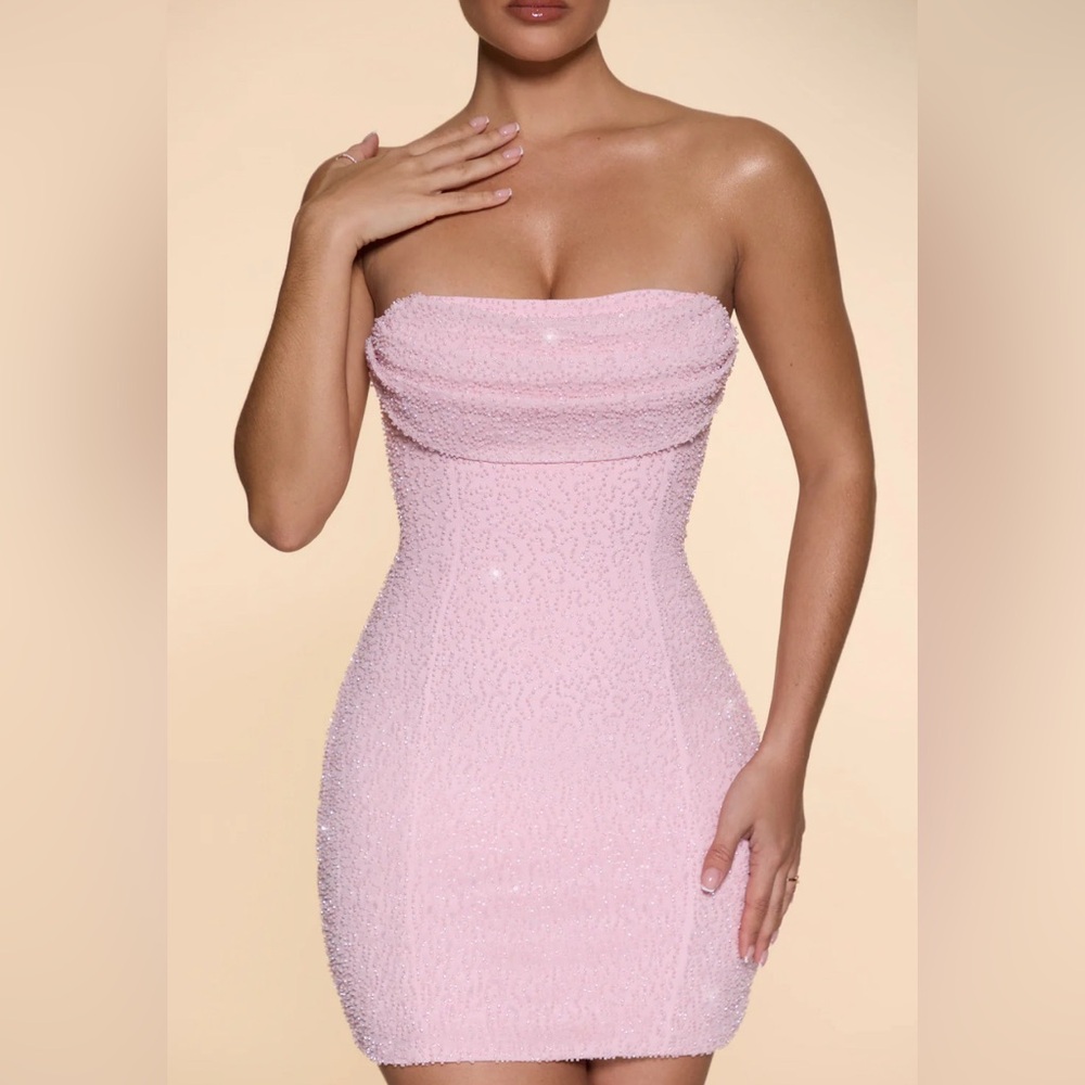 Oh Polly Elegant Pink Strapless Dress